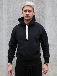 The Real McCOY's 10 oz. Loopwheel Hooded Sweatshirt – Black (MC24114)