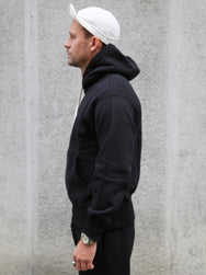 The Real McCOY's 10 oz. Loopwheel Hooded Sweatshirt – Black (MC24114)