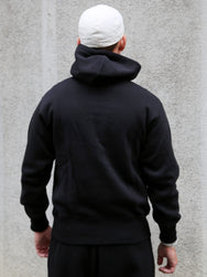 The Real McCOY's 10 oz. Loopwheel Hooded Sweatshirt – Black (MC24114)