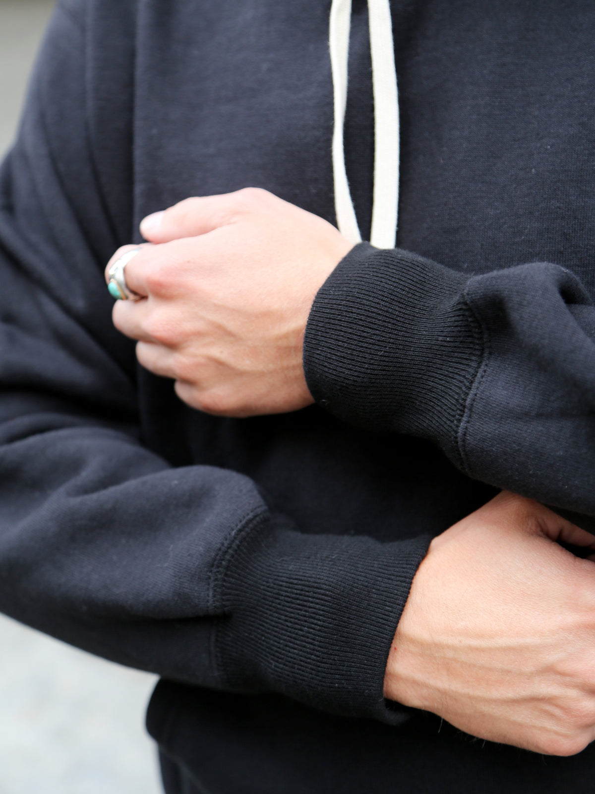 The Real McCOY's 10 oz. Loopwheel Hooded Sweatshirt – Black (MC24114)