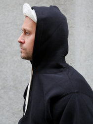 The Real McCOY's 10 oz. Loopwheel Hooded Sweatshirt – Black (MC24114)