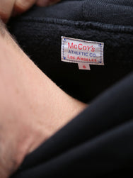 The Real McCOY's 10 oz. Loopwheel Hooded Sweatshirt – Black (MC24114)