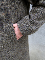 Hansen Garments 26-59-7 Sigurd Long Lined Wool Coat - Brown Tweed