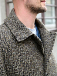 Hansen Garments 26-59-7 Sigurd Long Lined Wool Coat - Brown Tweed