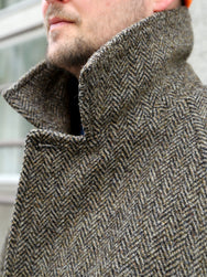 Hansen Garments 26-59-7 Sigurd Long Lined Wool Coat - Brown Tweed