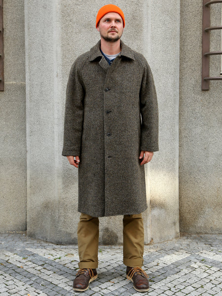 Hansen Garments 26-59-7 Sigurd Long Lined Wool Coat - Brown Tweed