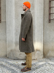 Hansen Garments 26-59-7 Sigurd Long Lined Wool Coat - Brown Tweed