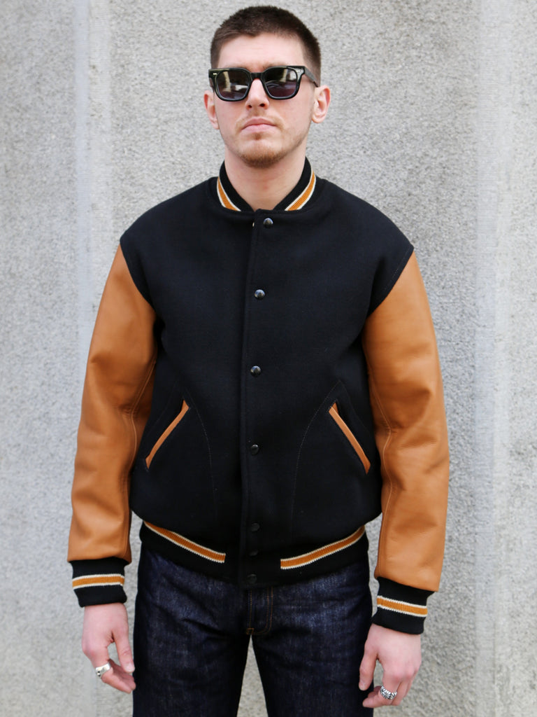 The Real McCoy's Wool Varsity Jacket – Black (MJ25116-030