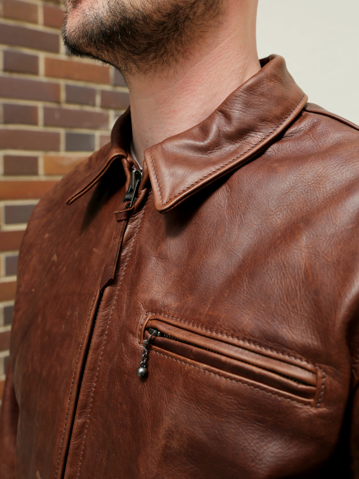 Simmons Bilt Roadster Jacket Prairie Dark Brown horse hide