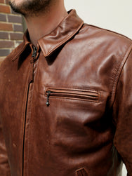 Simmons Bilt Roadster Jacket Prairie Dark Brown horse hide