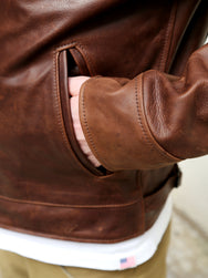 Simmons Bilt Roadster Jacket Prairie Dark Brown horse hide