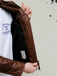 Simmons Bilt Roadster Jacket Prairie Dark Brown horse hide