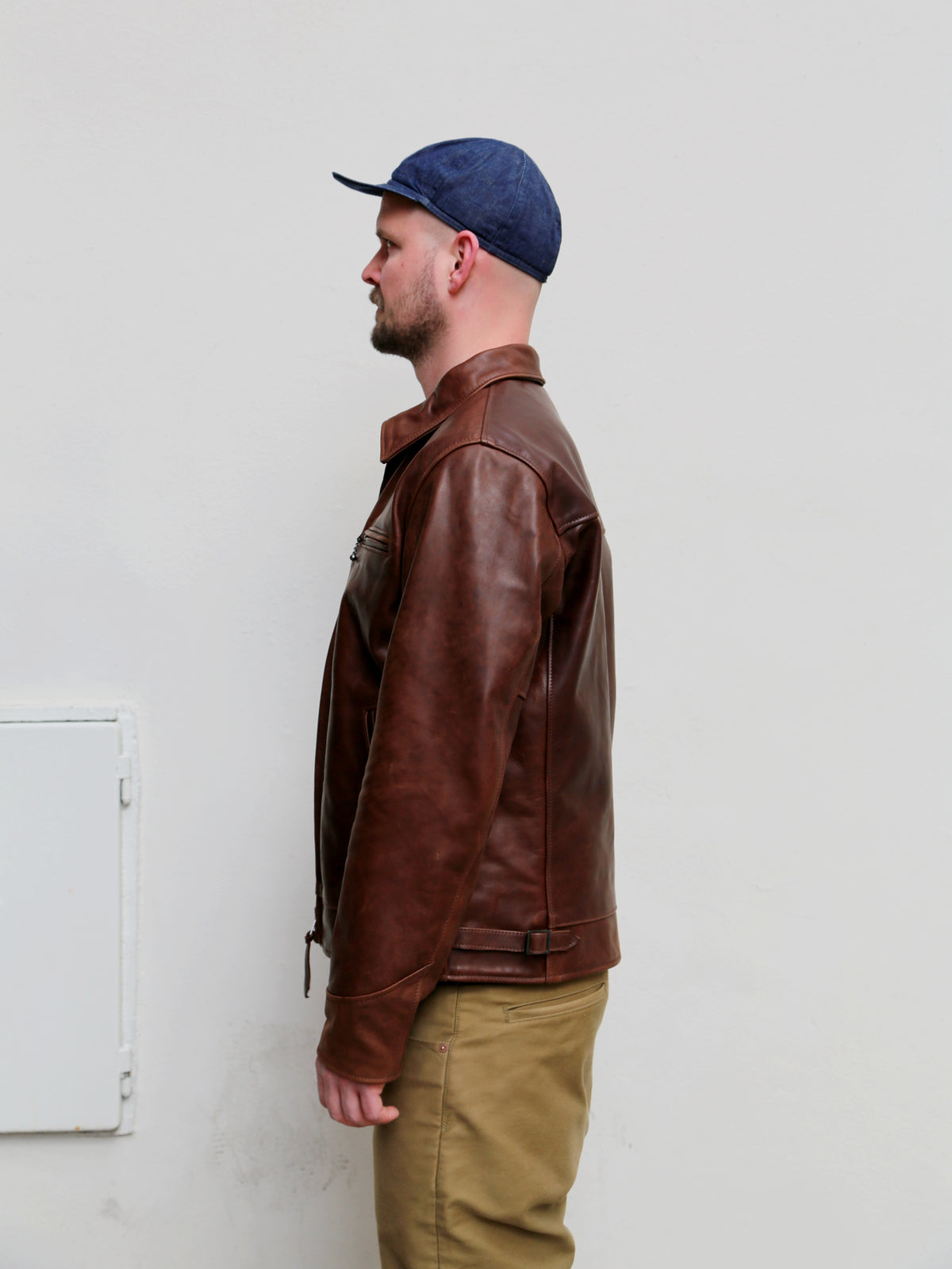 Simmons Bilt Roadster Jacket Prairie Dark Brown horse hide