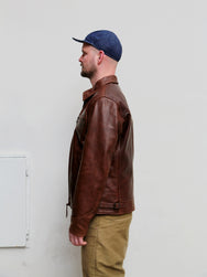 Simmons Bilt Roadster Jacket Prairie Dark Brown horse hide
