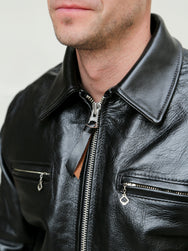 Simmons Bilt Smokey D Racer Leather Jacket Black