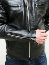 Simmons Bilt Smokey D Racer Leather Jacket Black
