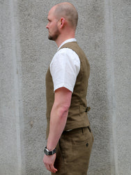 Hansen Daniel (27-46-6) Casual Waistcoat – Khaki Linen