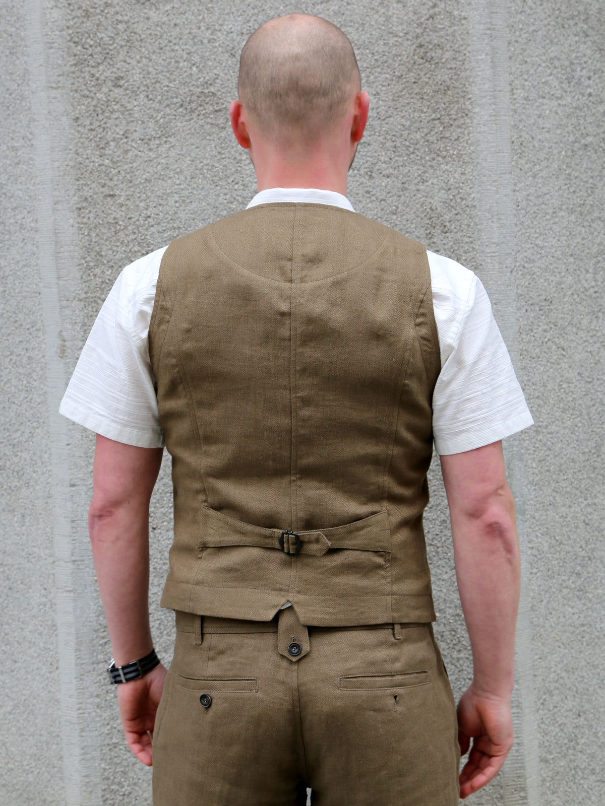 Hansen Daniel (27-46-6) Casual Waistcoat – Khaki Linen