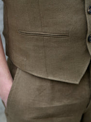 Hansen Daniel (27-46-6) Casual Waistcoat – Khaki Linen