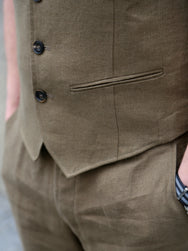 Hansen Daniel (27-46-6) Casual Waistcoat – Khaki Linen