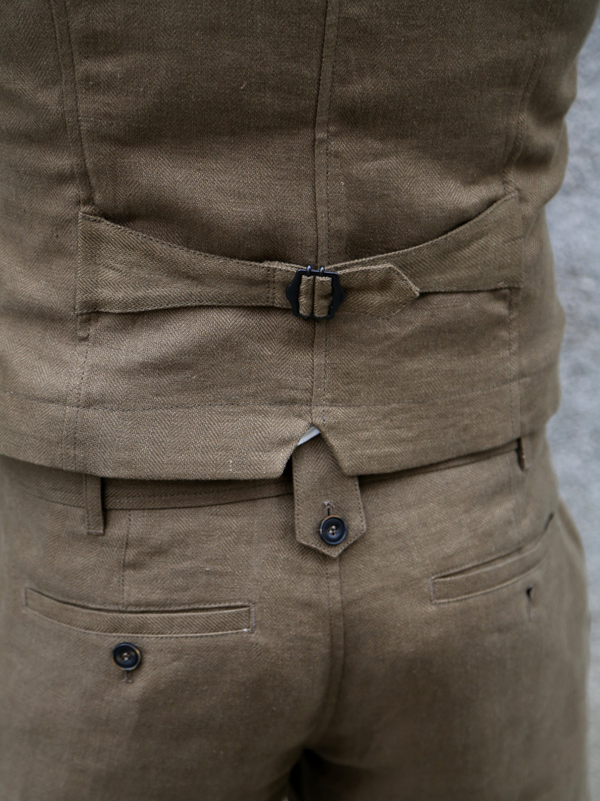 Hansen Daniel (27-46-6) Casual Waistcoat – Khaki Linen