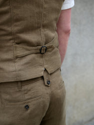 Hansen Daniel (27-46-6) Casual Waistcoat – Khaki Linen