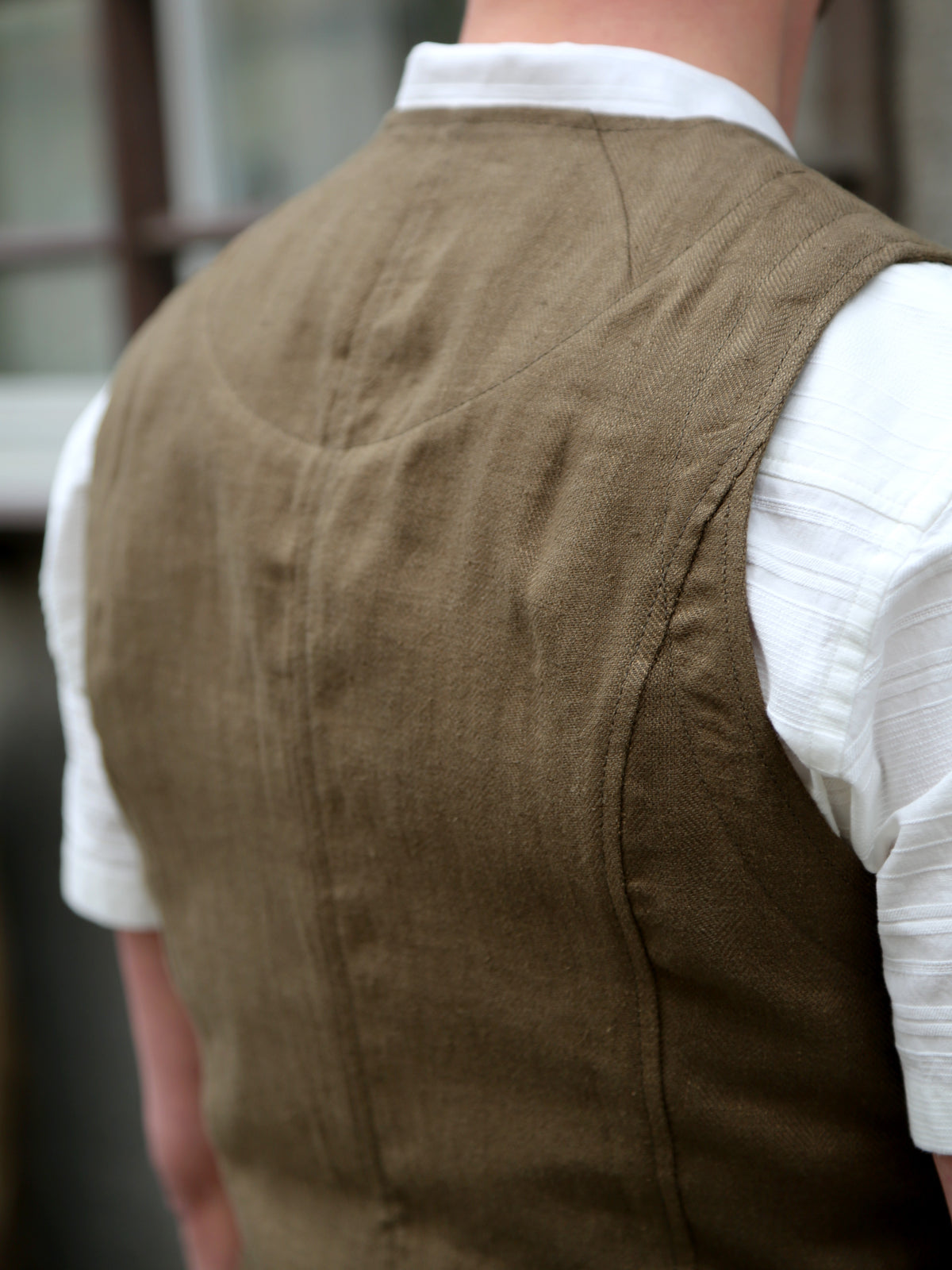 Hansen Daniel (27-46-6) Casual Waistcoat – Khaki Linen