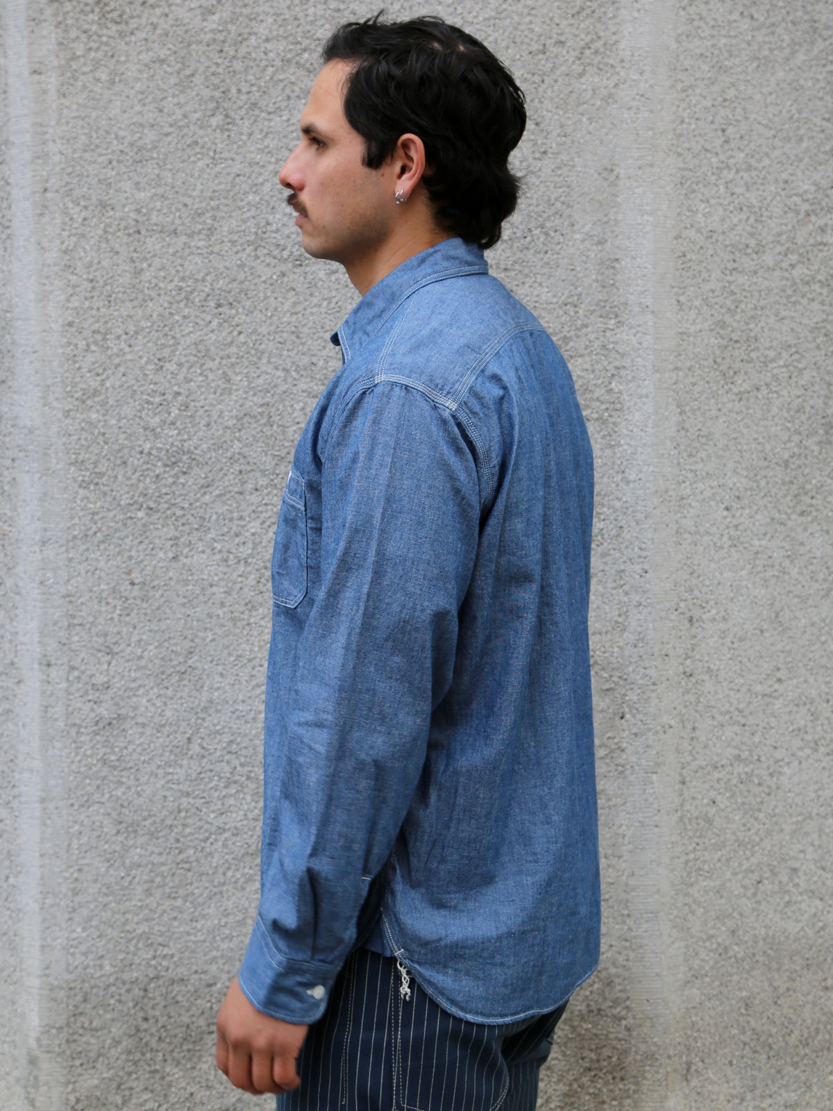 Momotaro 5oz Chambray Shirt – Indigo (MMLS1001)
