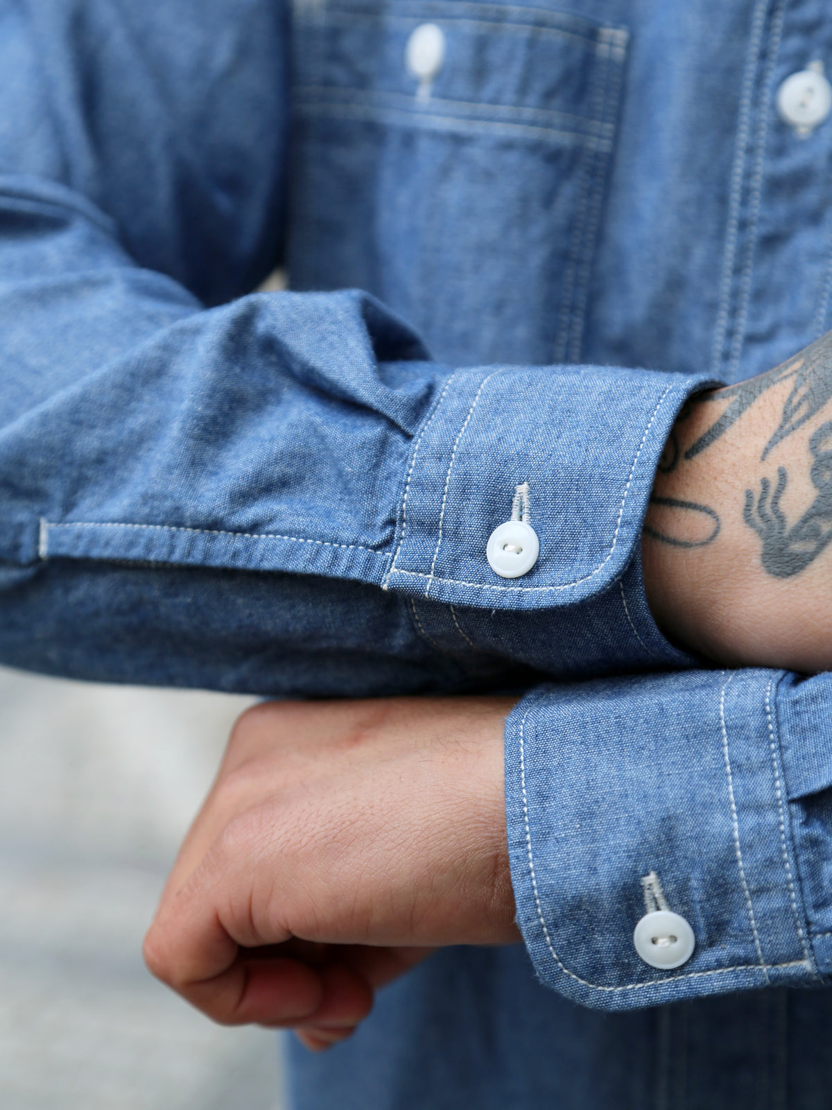 Momotaro 5oz Chambray Shirt – Indigo (MMLS1001)