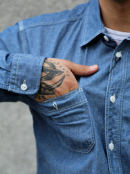 Momotaro 5oz Chambray Shirt – Indigo (MMLS1001)