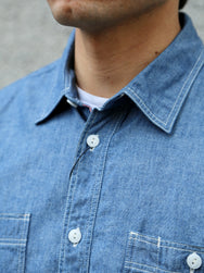 Momotaro 5oz Chambray Shirt – Indigo (MMLS1001)