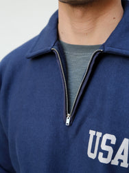 The Real McCoy's Military ¼ Zip Sweatshirt USAFA – Navy (MC23102)