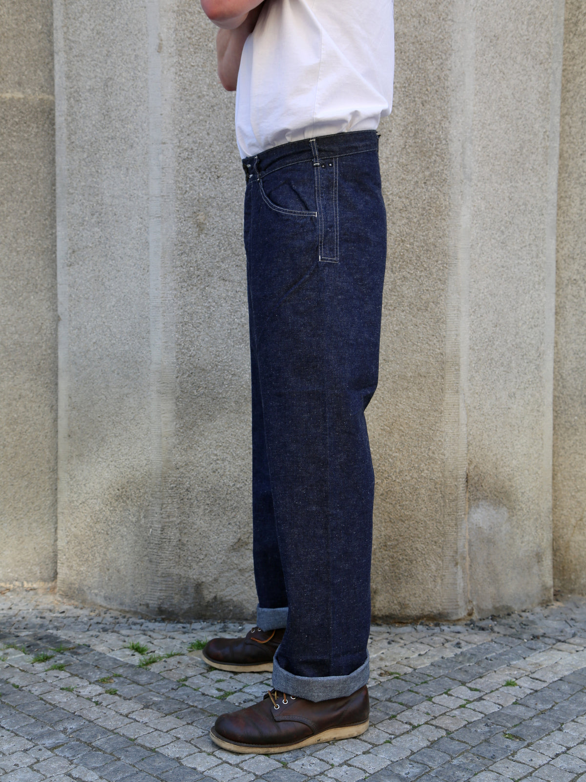 Black Sign 10oz Denim String Back Trousers / Dark Indigo (BSSP-23509)