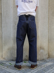 Black Sign 10oz Denim String Back Trousers / Dark Indigo (BSSP-23509)