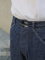 Black Sign 10oz Denim String Back Trousers / Dark Indigo (BSSP-23509)