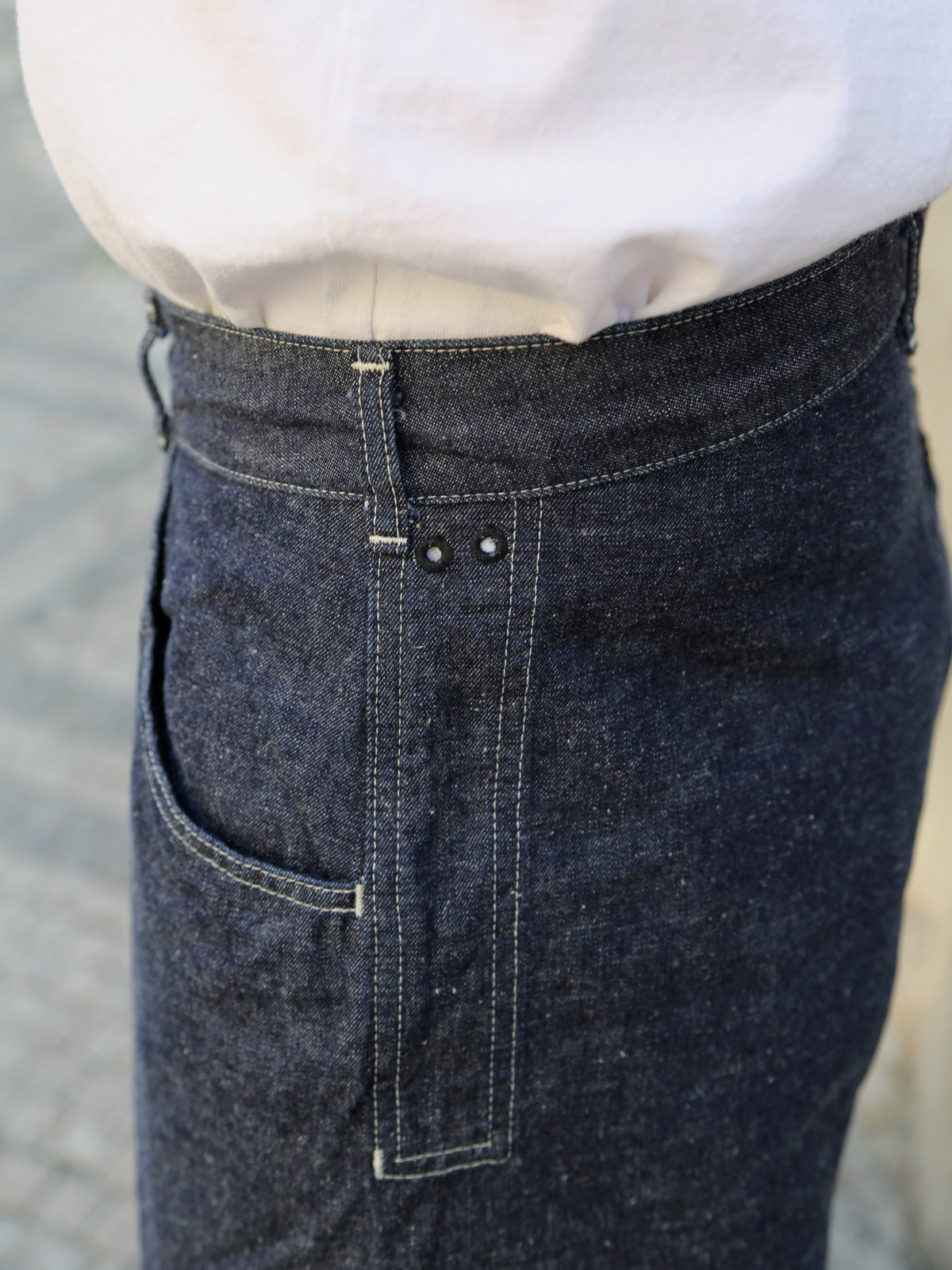 Black Sign 10oz Denim String Back Trousers / Dark Indigo (BSSP-23509)