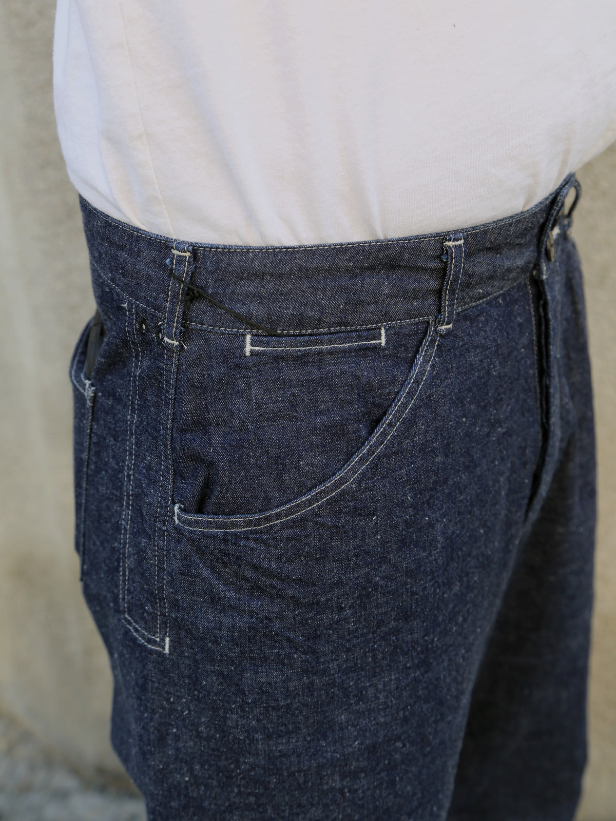 Black Sign 10oz Denim String Back Trousers / Dark Indigo (BSSP-23509)