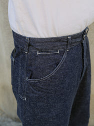 Black Sign 10oz Denim String Back Trousers / Dark Indigo (BSSP-23509)