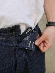 Black Sign 10oz Denim String Back Trousers / Dark Indigo (BSSP-23509)