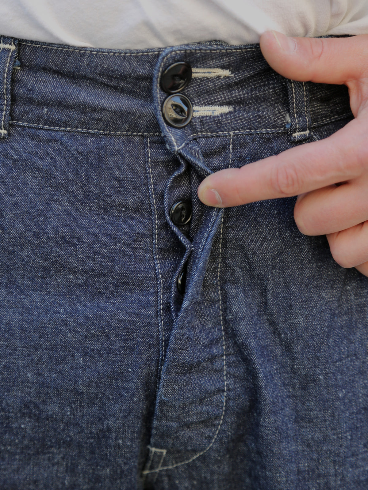 Black Sign 10oz Denim String Back Trousers / Dark Indigo (BSSP-23509)