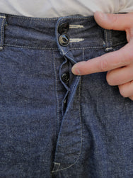 Black Sign 10oz Denim String Back Trousers / Dark Indigo (BSSP-23509)