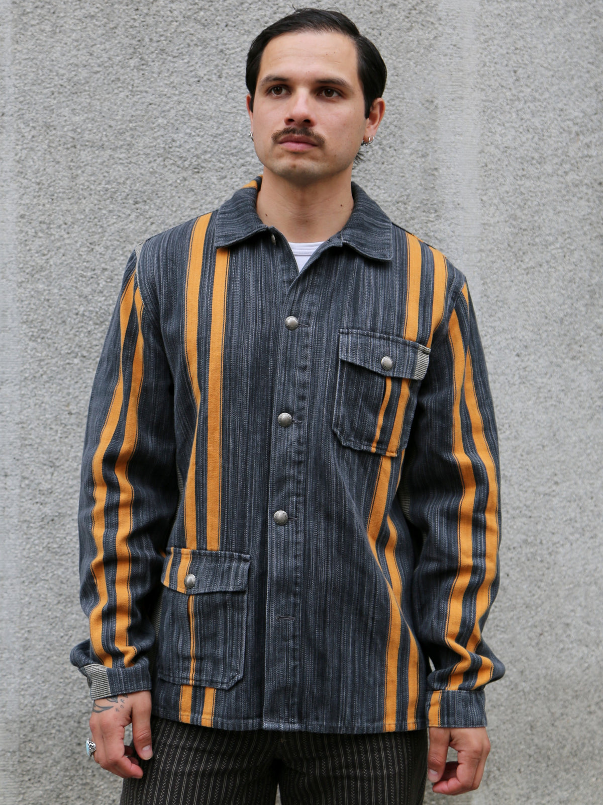 Indigofera Conway Shirt – Dark Grey/Wine/Orange (6339-504-01)