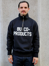 The Real McCoy's Buco Half-Zip Motorcycle Jersey – Black (BC23104)