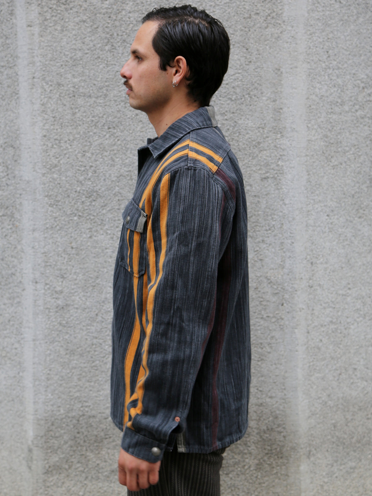 Indigofera Conway Shirt – Dark Grey/Wine/Orange (6339-504-01)