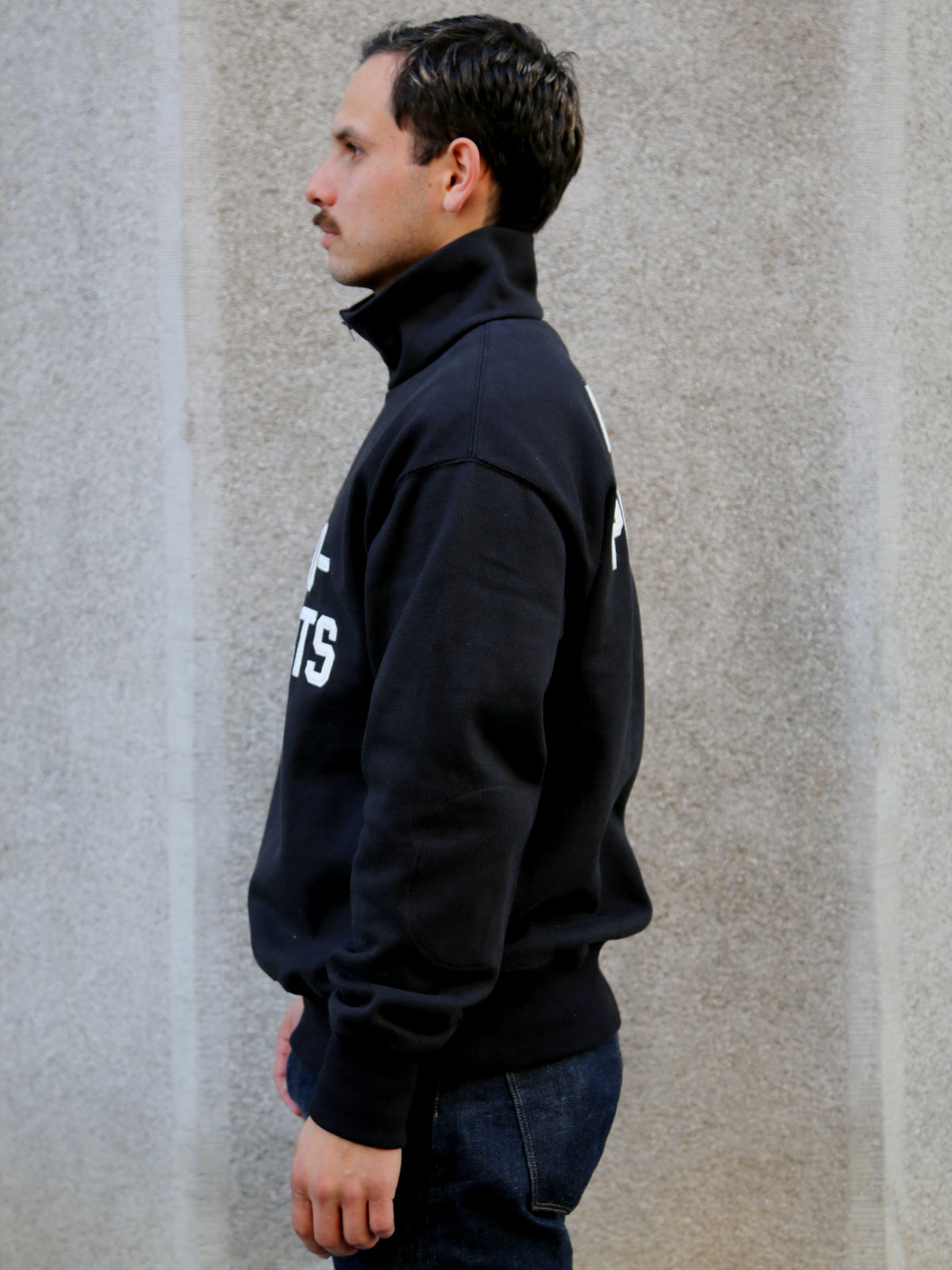 The Real McCoy's Buco Half-Zip Motorcycle Jersey – Black (BC23104)