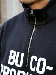 The Real McCoy's Buco Half-Zip Motorcycle Jersey – Black (BC23104)