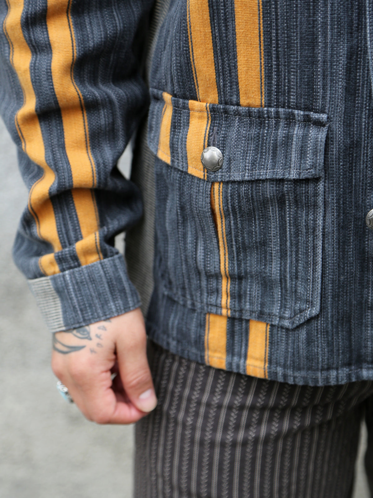 Indigofera Conway Shirt – Dark Grey/Wine/Orange (6339-504-01)