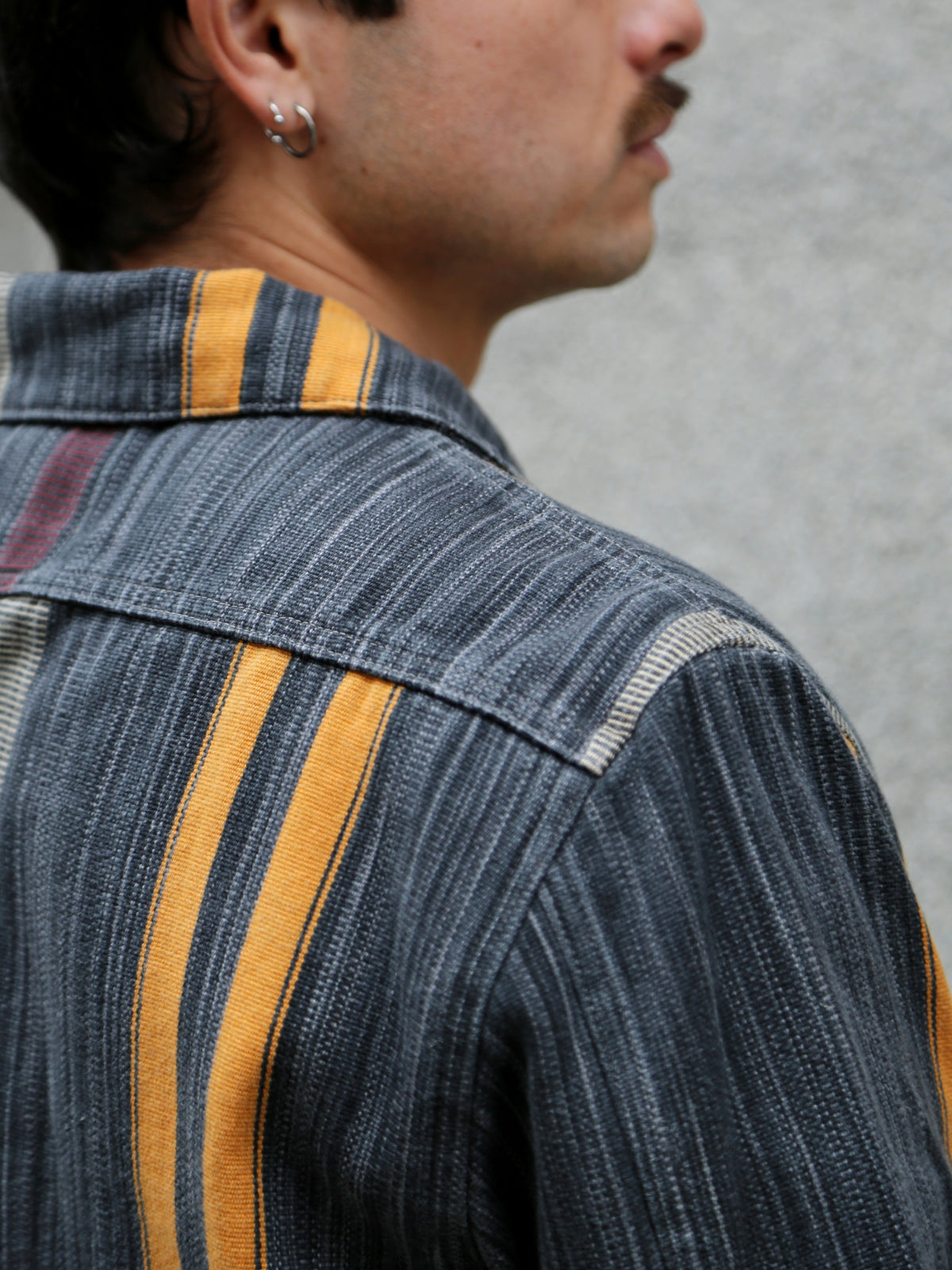 Indigofera Conway Shirt – Dark Grey/Wine/Orange (6339-504-01)