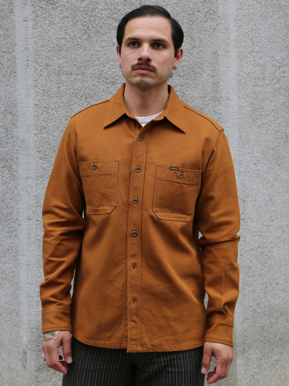 Iron Heart 13oz Oxford Cloth Work Overshirt – Camel (IHSH-423-CAM)