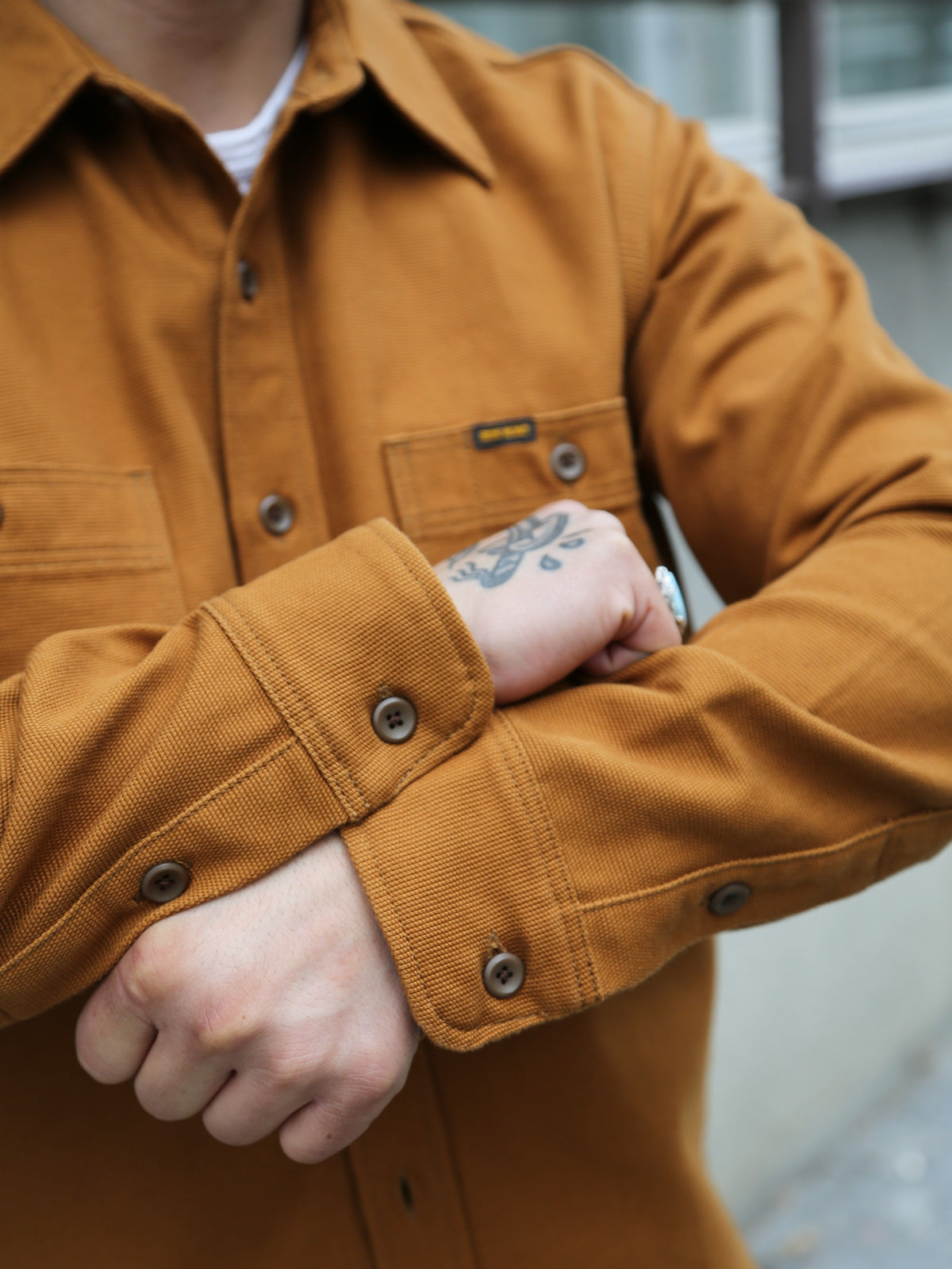 Iron Heart 13oz Oxford Cloth Work Overshirt – Camel (IHSH-423-CAM)